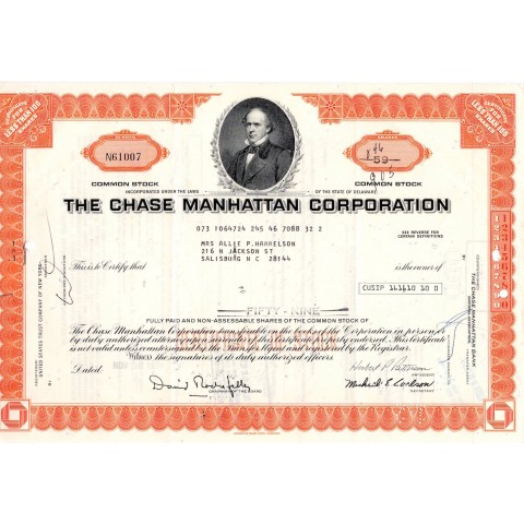 USA The Chase Manhattan Corporation Share 1970